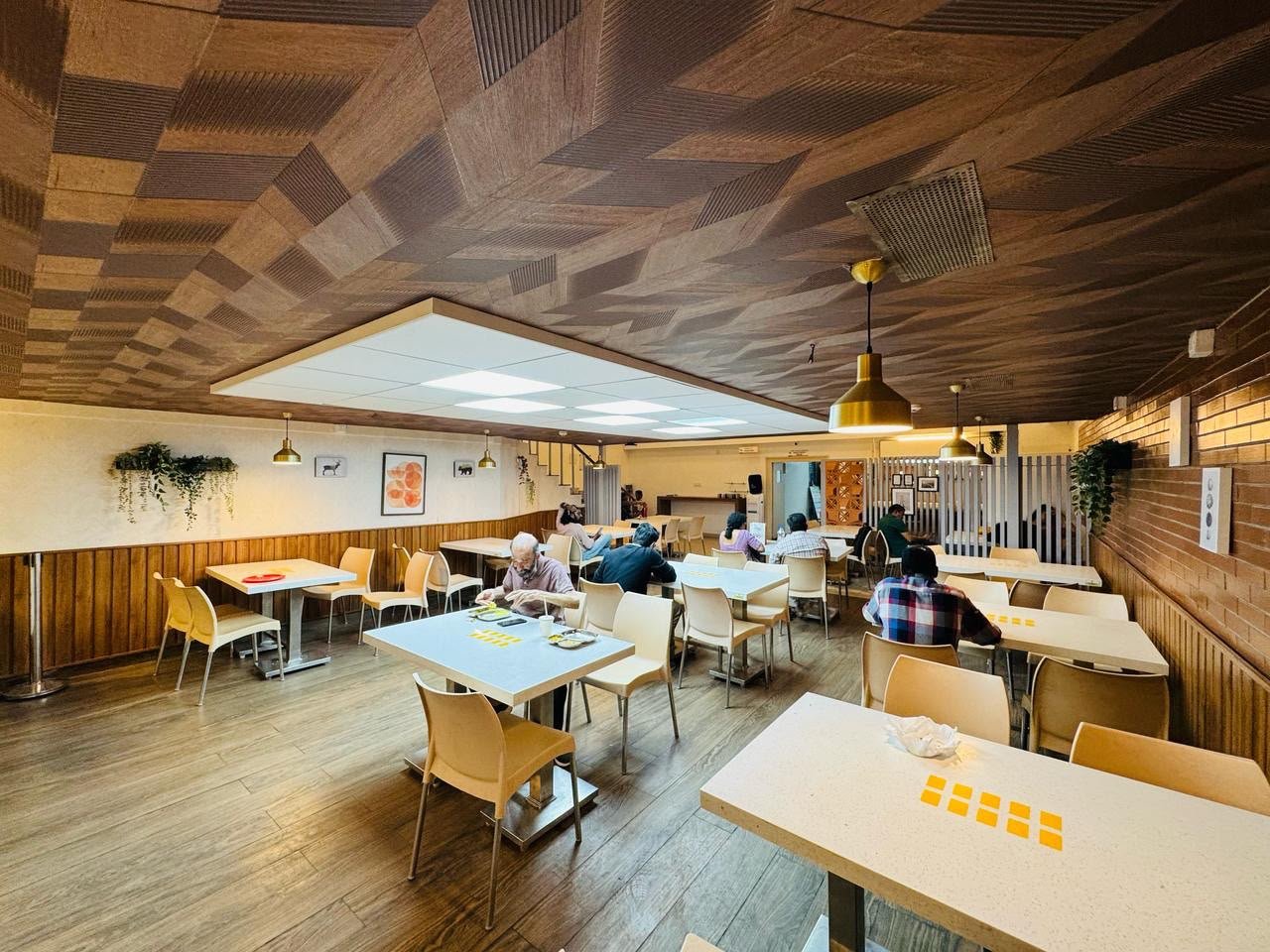Apollo Cafeteria — pendant lighting detail
